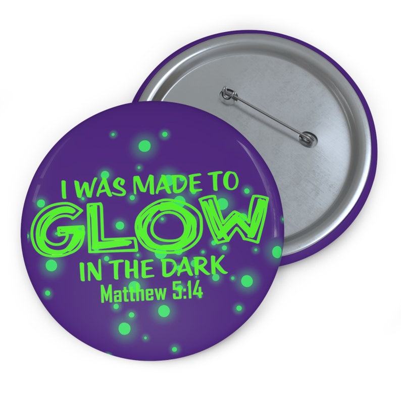 Christian Jesus Metal Pin Button, Glow in the Dark, Christening Gift image 3