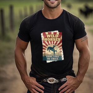 Cowboy Lasso Horse Riding - Wild West Rodeo Stampede T-Shirt main image 1