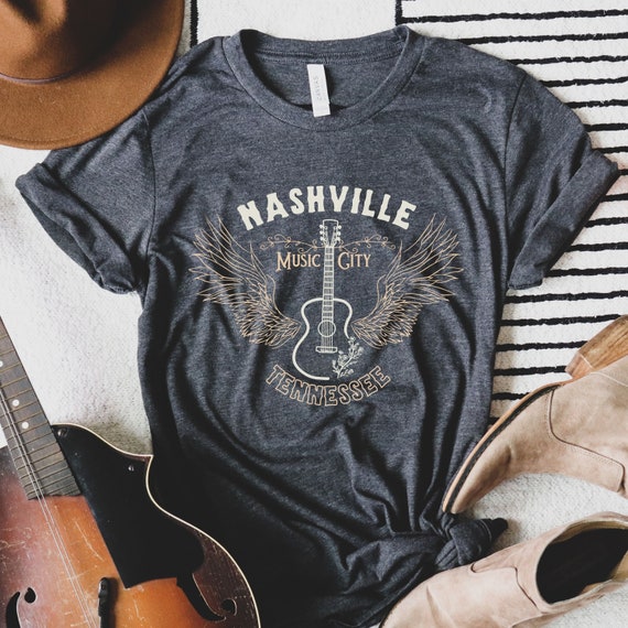 Nashville Tee, Nash Bash, Nashville Outfit, Music City, Nashville Tennessee, Nashville Girls Trip, Boho Tee, Guitar, Nashville