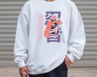 Creature of The Night, Anime Inspired Fashion, Kimono Anime Graphic, Anime Lover, Cute Anime Girl, Anime Sweatshirt, Japan Style Clothing