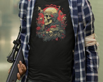 Enigmatic Skulls Shirt Spooky T Shirt Skulls Shirt Goth Shirt Skeleton T Shirt, Skulls Clothing Trendy Shirt For Women Melting Skull T-Shirt