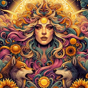 Impresión de la carta del Tarot del Sol - Arte de pared místico art déco - Descarga digital celestial - Decoración de tarot boho - Póster espiritual radiante