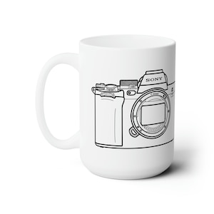 Sony Alpha A7IV Camera, Hand Drawn - Ceramic Mug 15oz