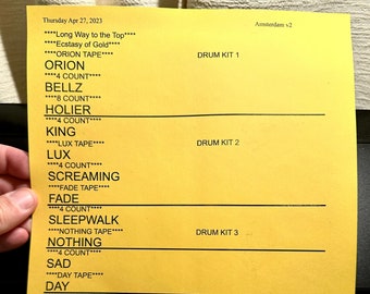 Metallica setlist M72 Tour - Concert Foiled Setlist Souvenir - **Choose your Date &  City**