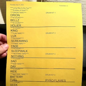 Metallica Setlist M72 Tour - Konzert Foiled Setlist Souvenir - **Wähle dein Datum & Stadt**