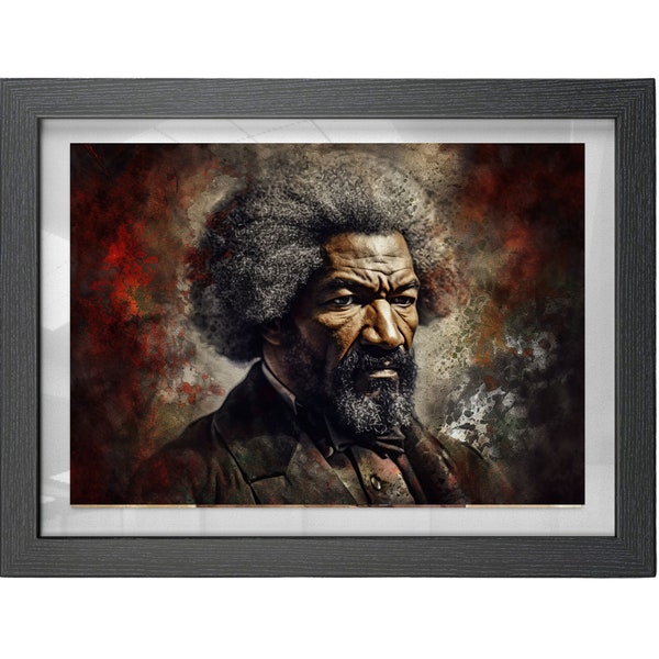 Abstract Frederick Douglass | Print Portrait Painting | Black Wall art | Black History | Black Art | Printable Art