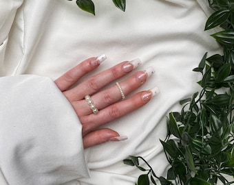 Elastic Natural White Pearl Ring | Pearl Ring Set | Pearl Rings | Pearl jewelry | Pearl ring | Pearl ring