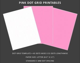 Printable Dot Grid templates (Pink, Letter sized)