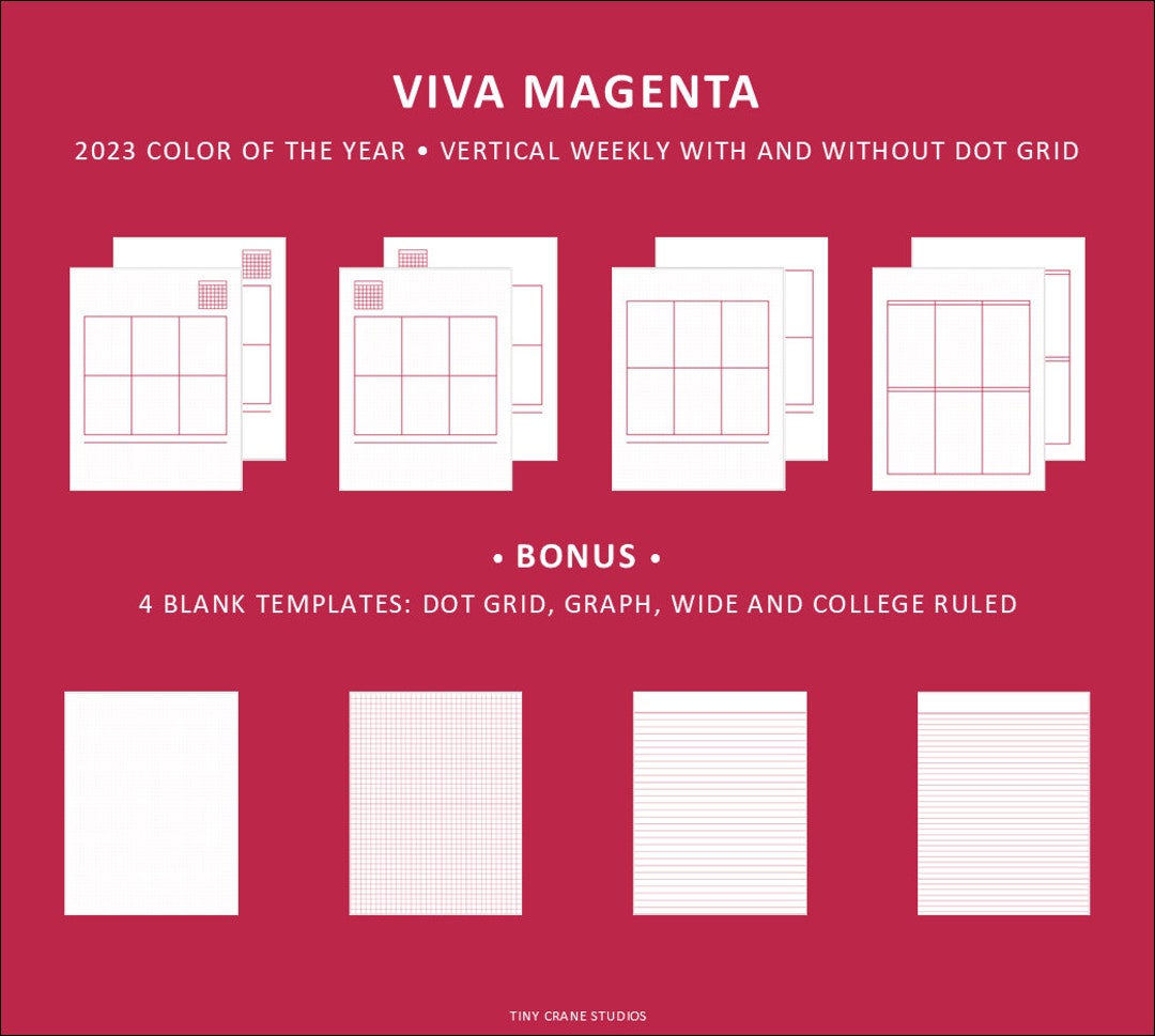 Printable Weekly Viva Magenta Letter 8.5x11 - Etsy