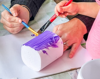 Paint your own 3D printed pencil holder, paintable desk accessory, great activity, 3D printed with Sustainable Plastic