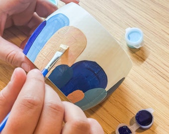 Plant Pot Painting Set, Paint your own Pot! Paints and Brush included, Great for Small House Plant Pots, 3D Printed with Sustainable Plastic