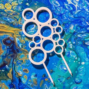 Circles Plant Trellis, 3D Printed Minimalist Deco, Suitable for Small House Plant Pots, Printed with Sustainable Plastic