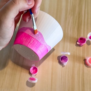 Plant Pot Painting Set, Paint your own Pot! Paints and Brush included, Great for Small House Plant Pots, 3D Printed with Sustainable Plastic