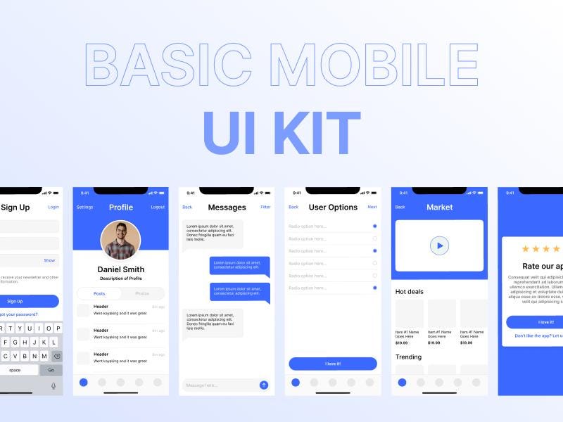 Basic Ios Mobile UI Kit – Figma File | iPhone & Android App UI ...