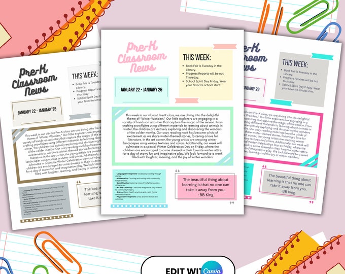 Weekly Newsletter Templates, Simple Newsletter Templates, Editable ...