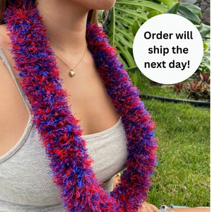 Hawaii 2 Color Yarn Lei, Graduation Lei, Mardi Gras Lei, Celebration Lei, Senior Lei, Class of 2024, Lei for Graduate, Teacher, Luau