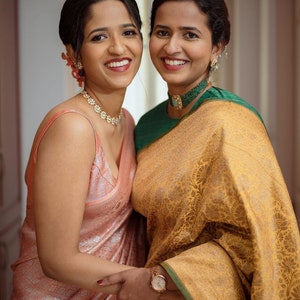 Tissu de soie doux lichi riche couleur pallu et travail jacquard sari sari avec chemisier image 3