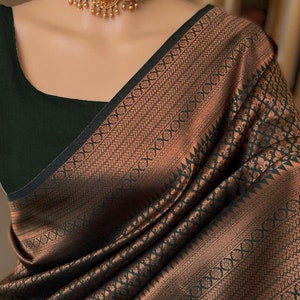 Soft Lichi Silk Cloth Jacquard indian Saree, Saree USA, Saree For Women, UK Saree, Saree Sari (6 Color Available)