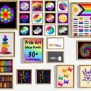 Mega Bundle LGBTQ Wall Art | 30+ Downloadable JPGs | Printable Pride Art | Queer Artist | Pride Posters | Pride Gifts | Artful Posters