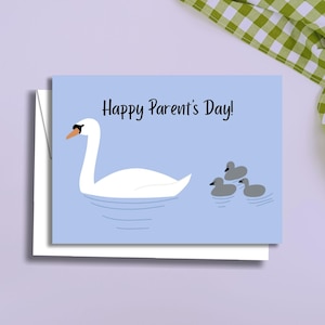Niet-binaire ouderdag is 20 april! Leuke ouderdagkaart Zwaan, download en print vandaag nog, variaties voor 1, 2 of 3 kinderen