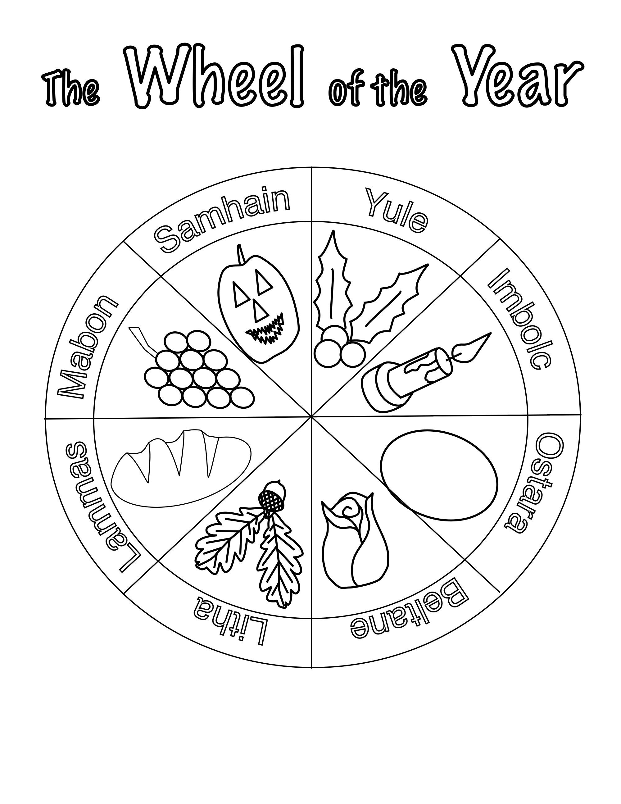 Wheel of the Year Coloring Book Printable Coloring Book Etsy