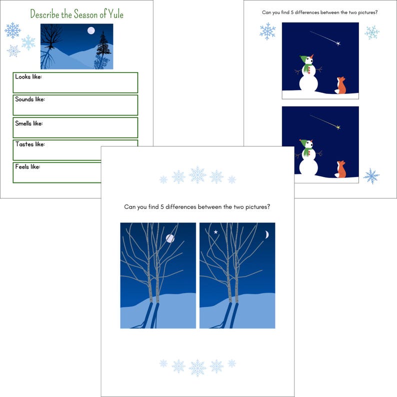 Yule Printable Kids Activity Pack, Pagan Families, Pagan Parents, Pagan ...