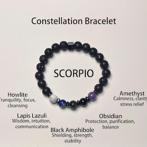 Zodiac Crystal Bracelet,Birthstone Minimalist Bracelet,Healing Stone Jewellery, Star Sign Birthday Gift for her,Astrology Horoscope Bracelet