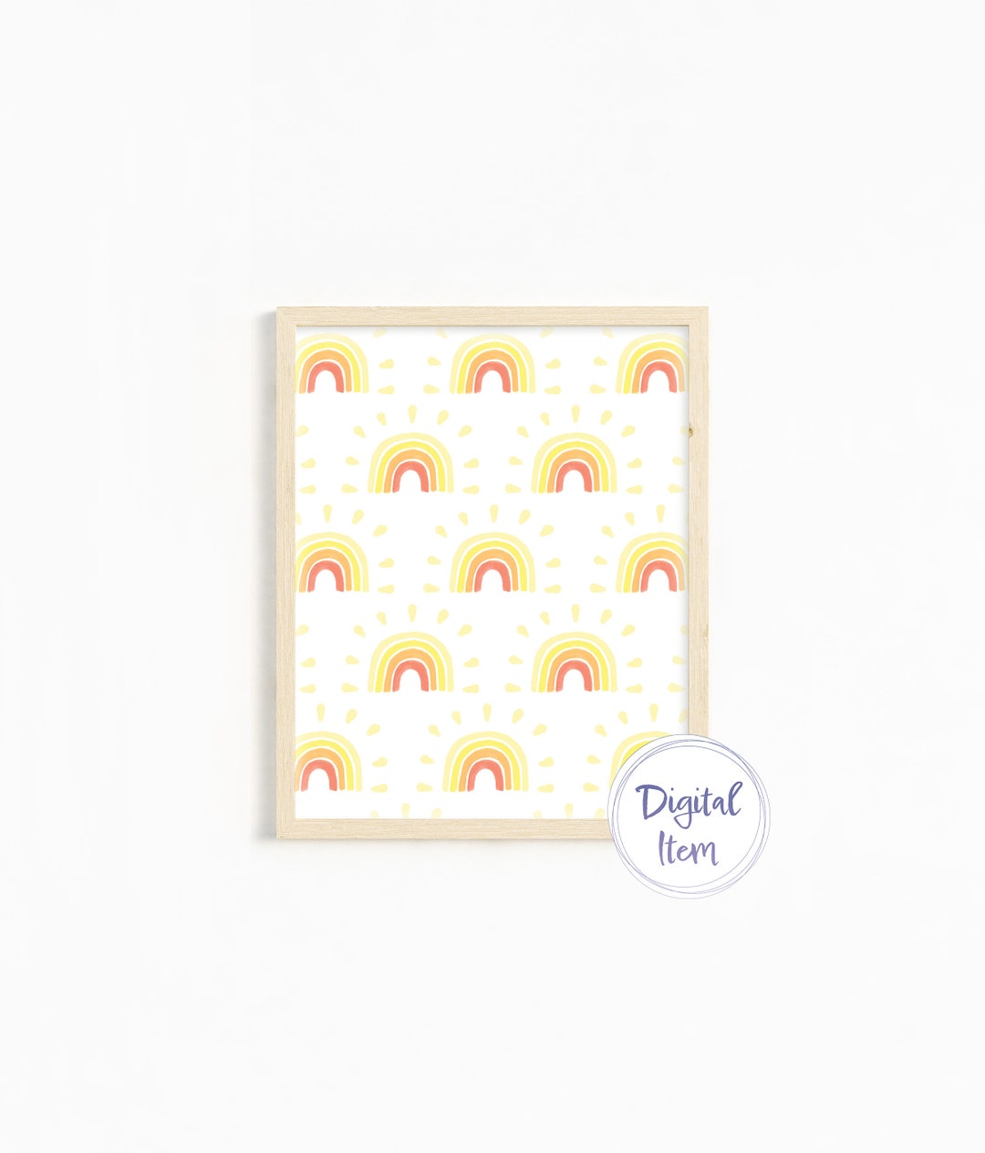 Boho Rainbow Pattern Nursery Digital Print, Boho Rainbow Digital Print ...