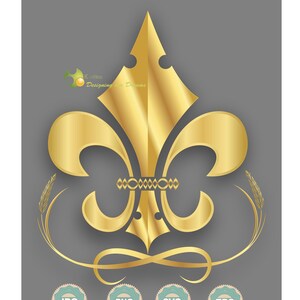 Fleur de Lis goud Louisiana, Flower Clip Art png svg goud jpg PNG-bestand - hoge resolutie transparant SVG-bestand - vectorbestand, schaalbaar
