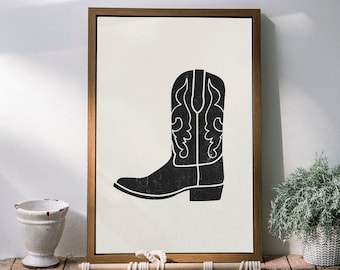 Cowboy Boot Art Print | Western Wall Decor (Digital Download)