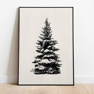Christmas Tree Art, Printable Christmas Art, Pine Tree Art, Holiday Decor Christmas, Holiday Wall Art, Christmas Decorations Print,Evergreen