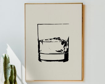 Bourbon Art Print, Whiskey Bar Decor (Digital Download)
