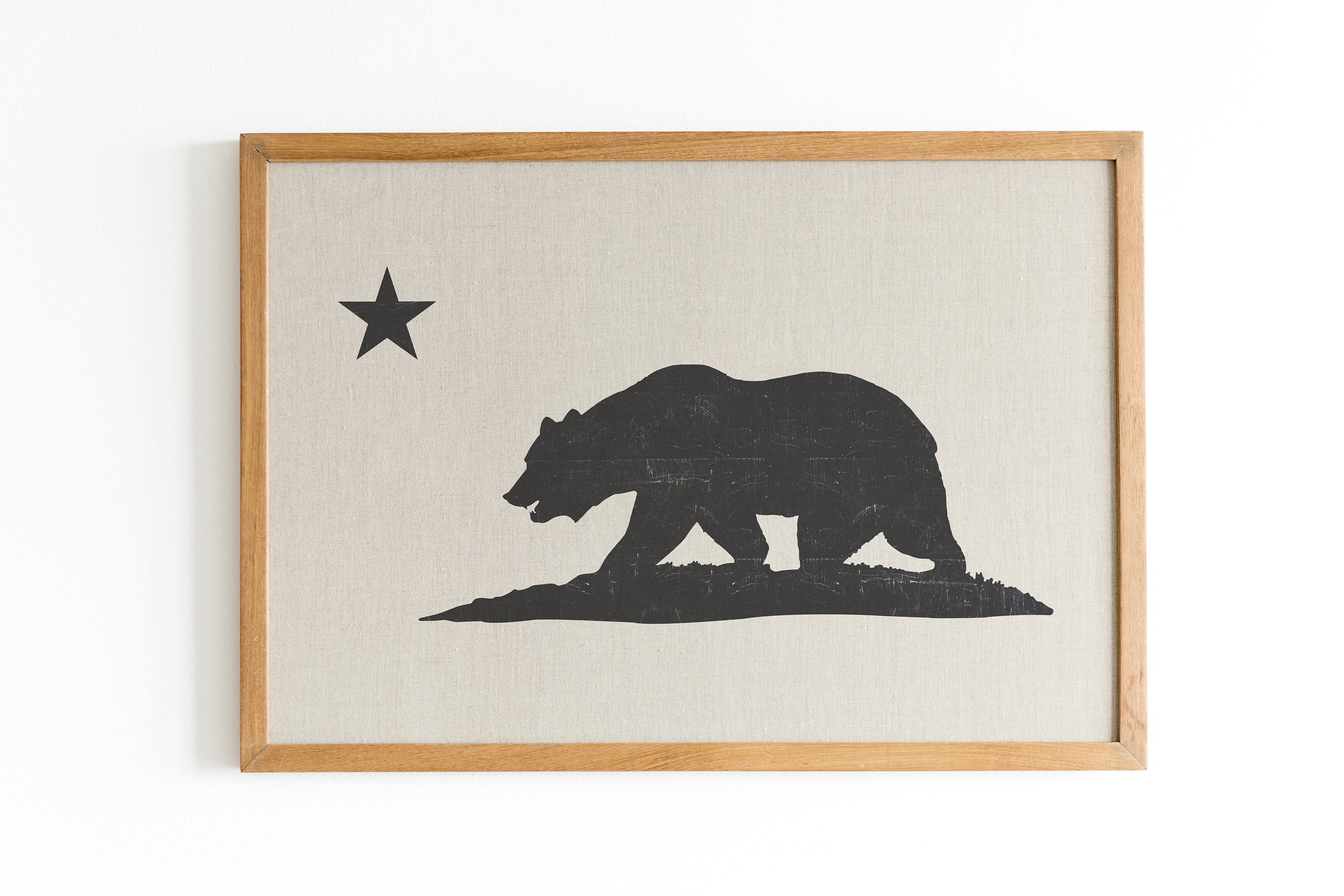 California Flag Wall Art, Walking Bear Print, Vintage Bear Poster, Bear