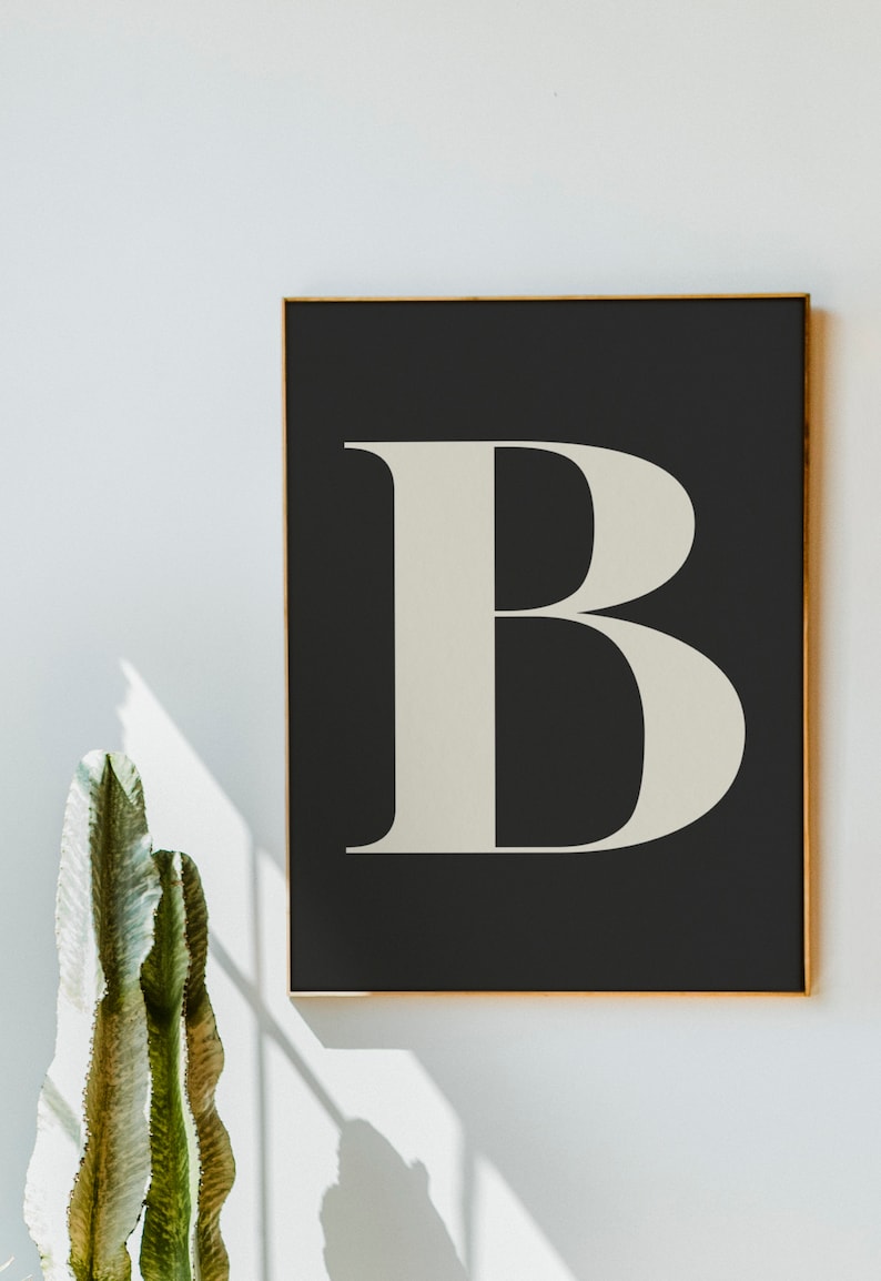 Letter B Wall Art Family Name Digital Print Nursery Letter A Etsy
