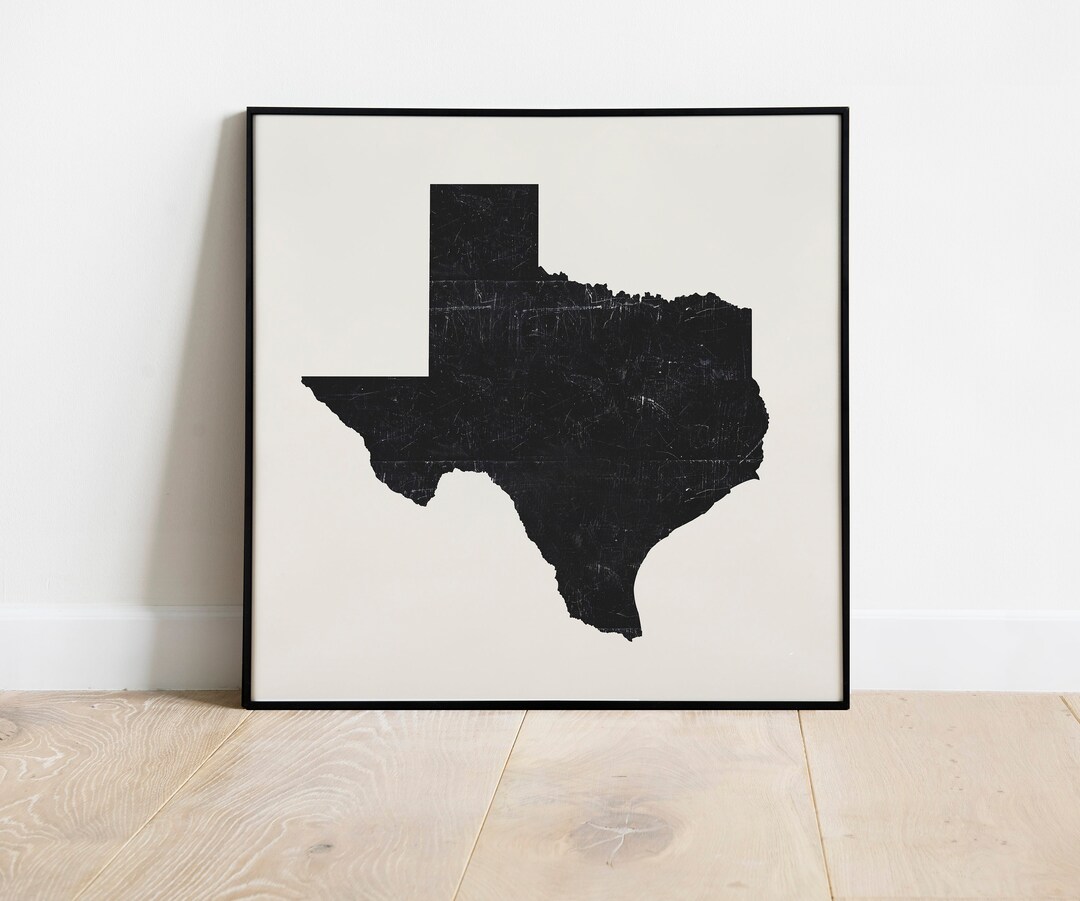 Texas Map Art Print, Lone Star State Silhouette (digital Download) - Etsy