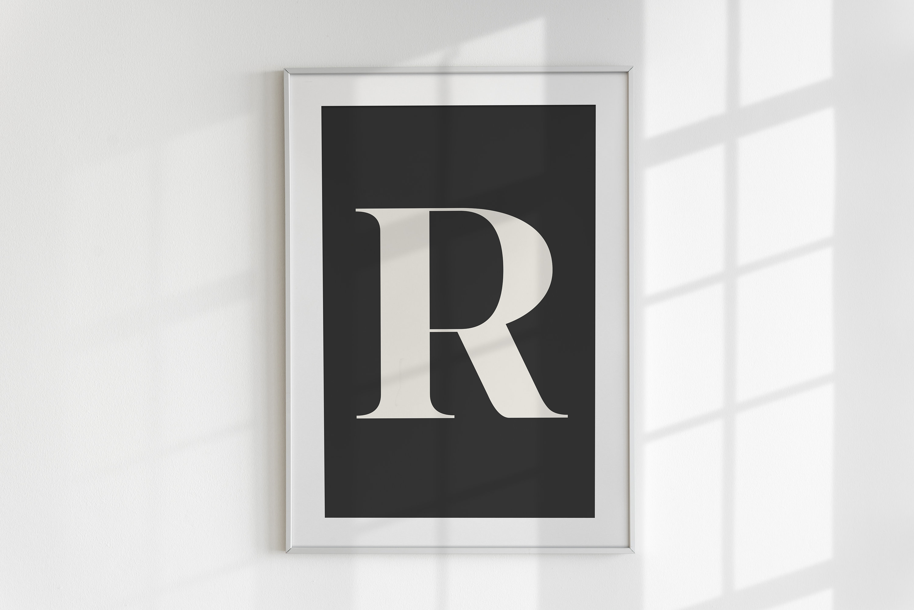 Letter R Print, Minimalist Initial Art, Mid Century Decor (digital ...