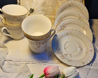 Mikasa "Silver Shadow" Set of 4 Cups and Saucers