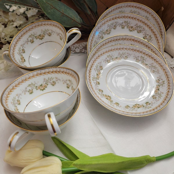 Noritake 'Shelburne' Set of 4 Cups and Saucers