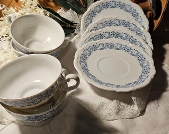 Mitterteich "Tara"  Set of 4 Footed Cups and Saucers