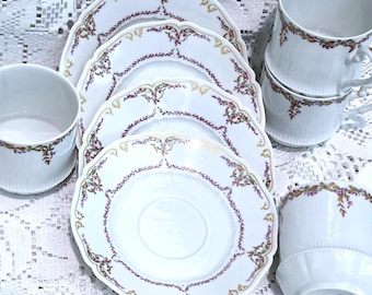 Haviland "Savoie" Set of 4 Cups and Saucers