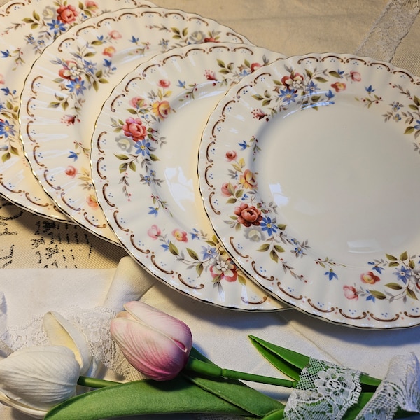 Royal Albert Bone China "Jubilee Rose" Set of 4 Salad Plates