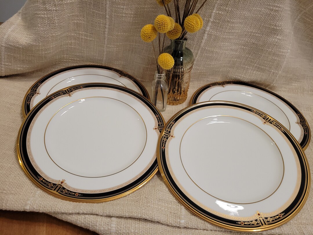 Noritake Bone China gold and Sable Set of 4 Salad Etsy