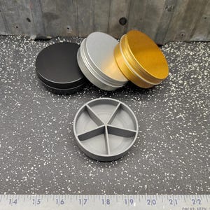 Seven Star Round Tin Tray Divider Insert Organizer Circular Medicine Bugout Weekly Pill Box with 5 slots - Tin Included