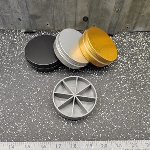 Seven Star Round Tin Tray Divider Insert Organizer Circular Medicine Bugout Weekly Pill Box with 8 slots - Tin Included