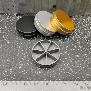 Seven Star Round Tin Tray Divider Insert Organizer Circular Medicine Bugout Weekly Pill Box with 7 slots - Tin Included