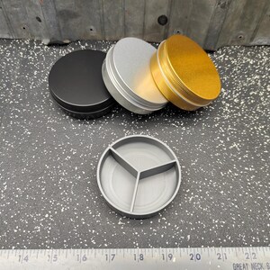 Seven Star Round Tin Tray Divider Insert Organizer Circular Medicine Bugout Weekly Pill Box with 3 slots - Tin Included