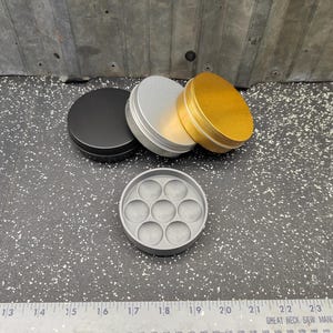 Seven Star Round Tin Tray Divider Insert Organizer Circular Marble Container with 7 slots - Tin Included