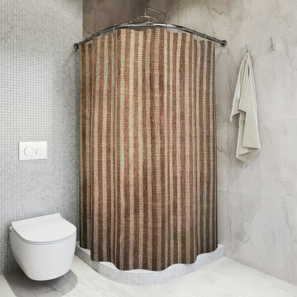 Burlap Shower Curtain Etsy