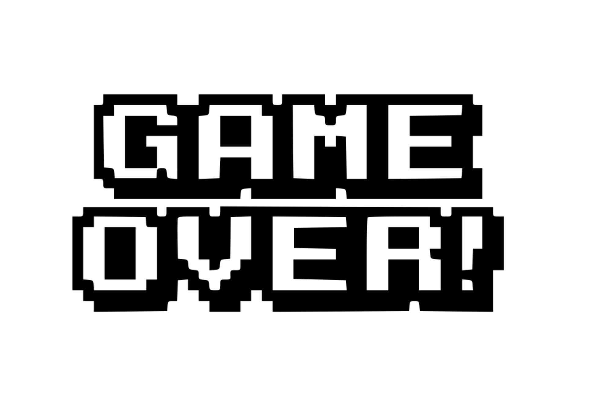 GAME OVER Svg Instant Download Printable File for T-shirt, Mug, Sticker ...