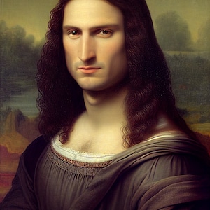 Manu Lisa - Male Mona Lisa digital art for print